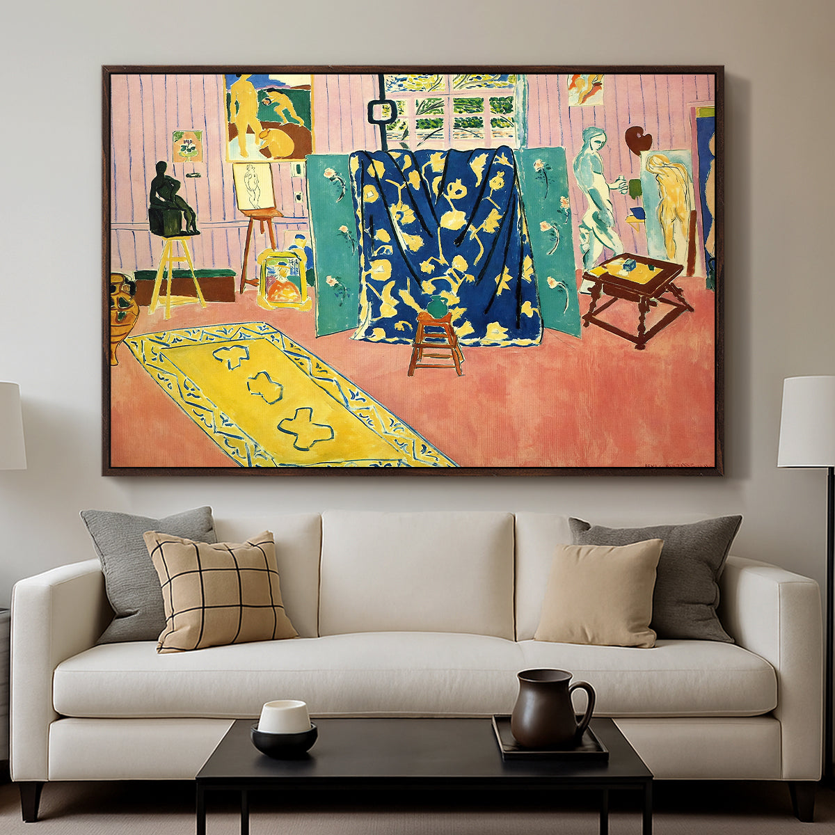 The Pink Studio (L'Atelier Rose), 1911 - Floater Framed Canvas Print