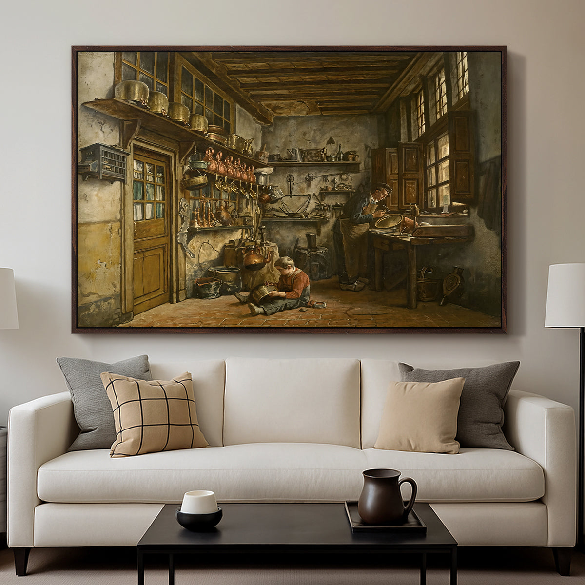 The Tinker, 1861 - Floater Framed Canvas Print