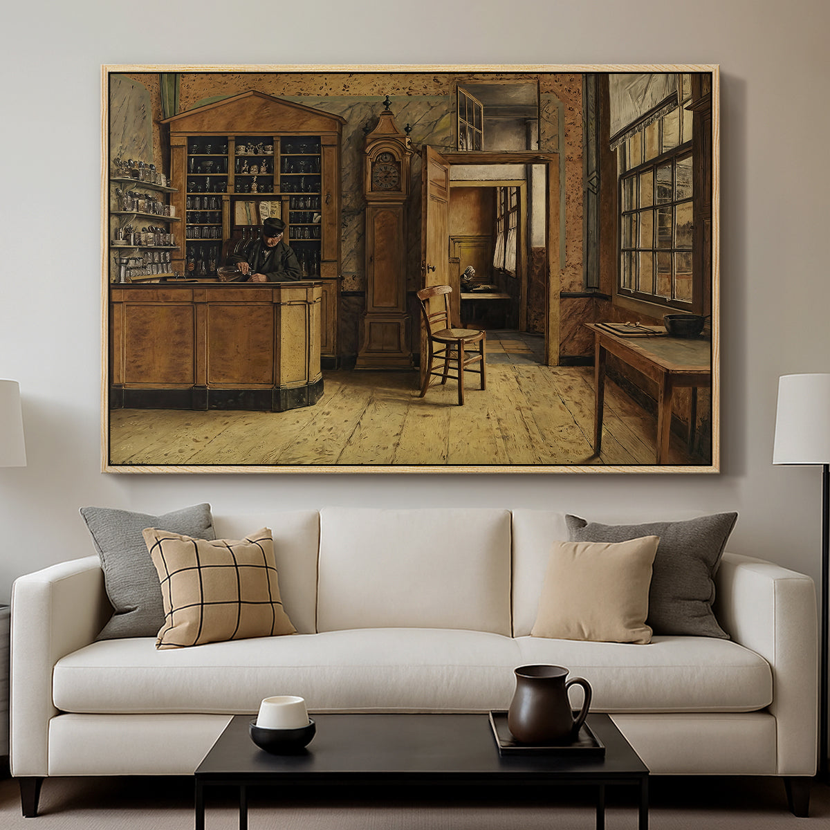 The Old Inn 'Het Loodshuis' in Antwerp, 1877 - Floater Framed Canvas Print