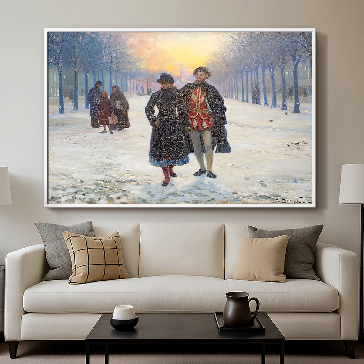 Morning after the Carnival, 1884 - Floater Framed Canvas Print