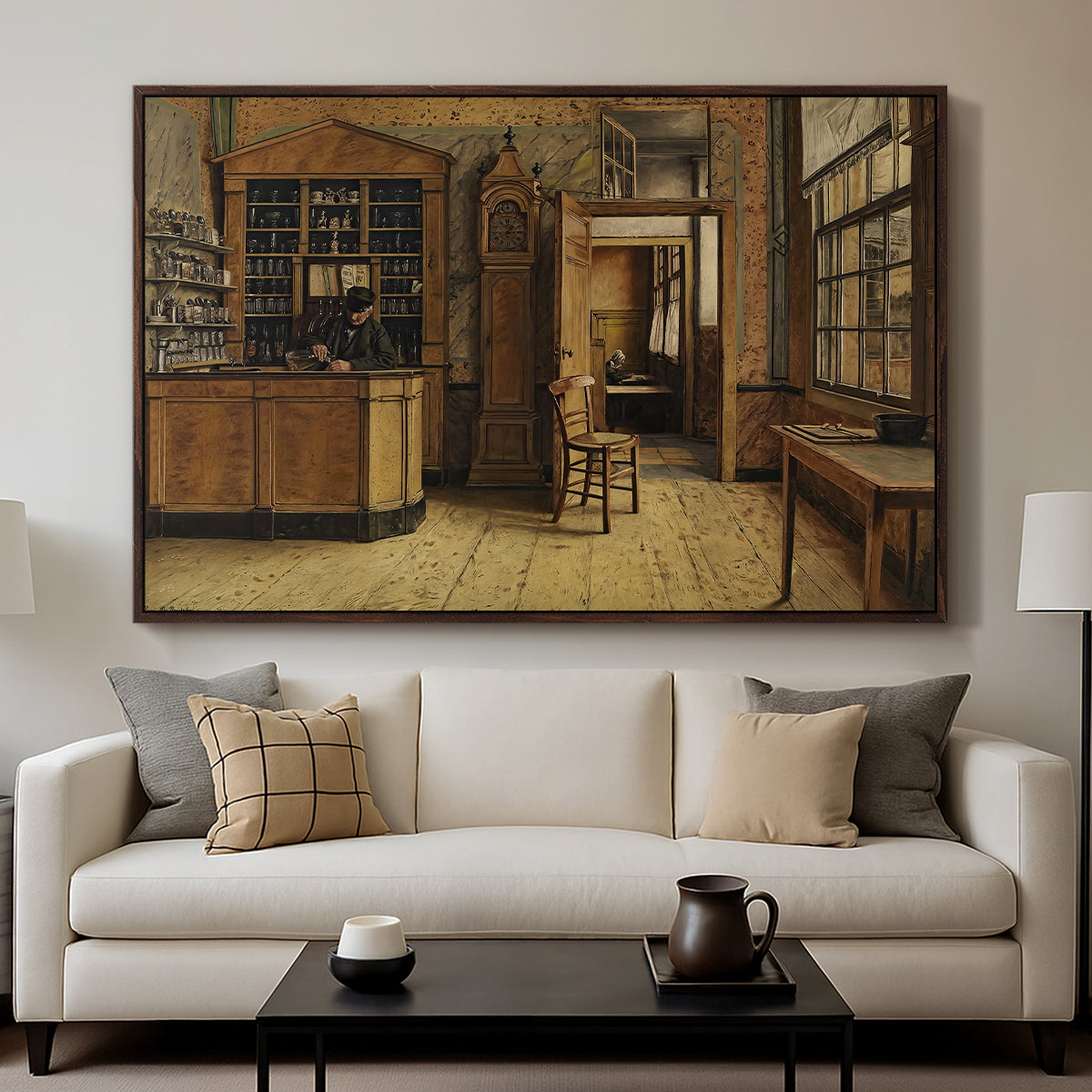 The Old Inn 'Het Loodshuis' in Antwerp, 1877 - Floater Framed Canvas Print