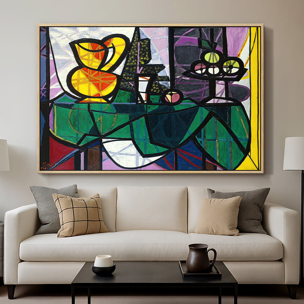 Pitcher and Bowl of Fruit, 1931 - Floater Framed Canvas Print