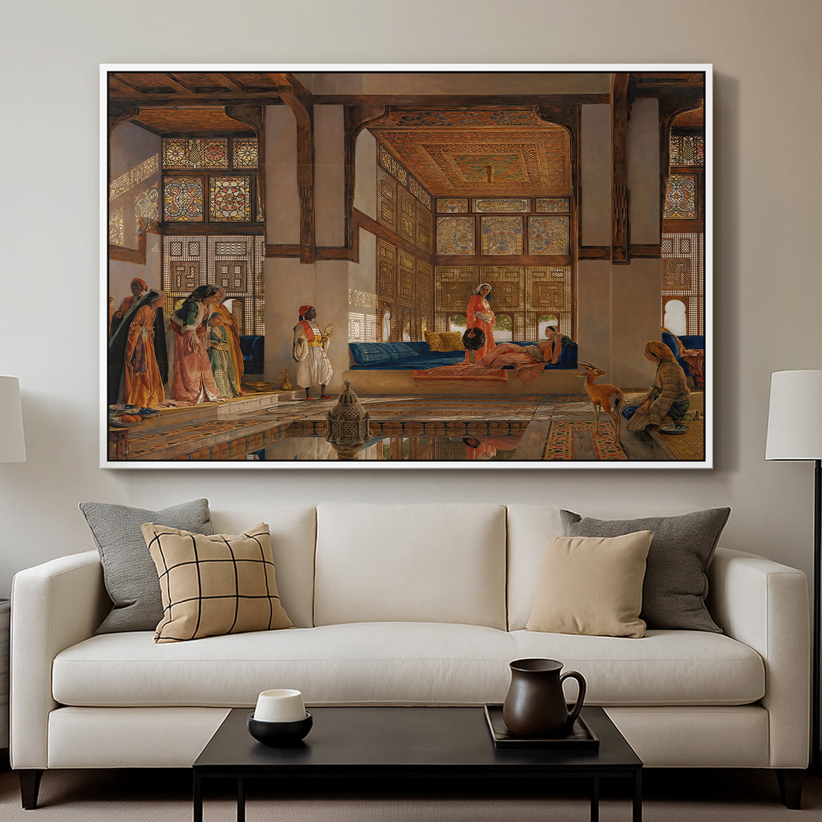 A Lady Receiving Visitors (The Reception), 1873 - Floater Framed Canvas Print