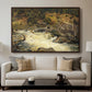 Waterfall in Hallingdal, 1848 - Floater Framed Canvas Print