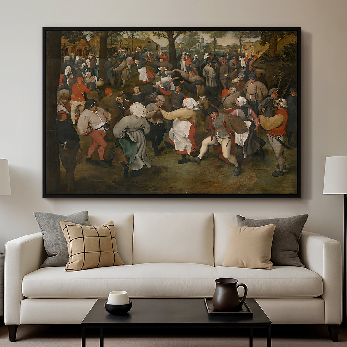 The Wedding Dance, c. 1566 - Floater Framed Canvas Print