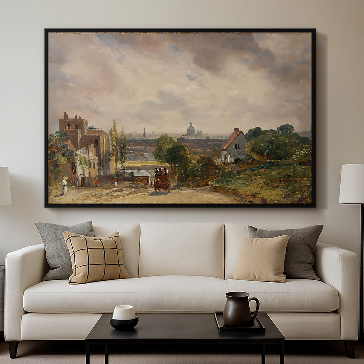 Sir Richard Steele's Cottage, Hampstead, c. 1832 - Floater Framed Canvas Print