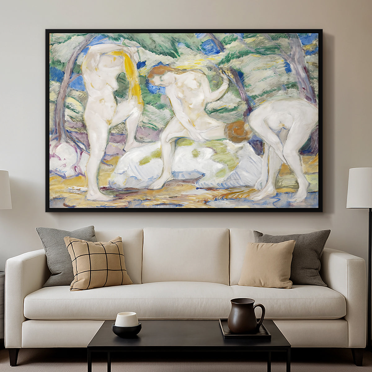 Bathing Women, 1910 - Floater Framed Canvas Print