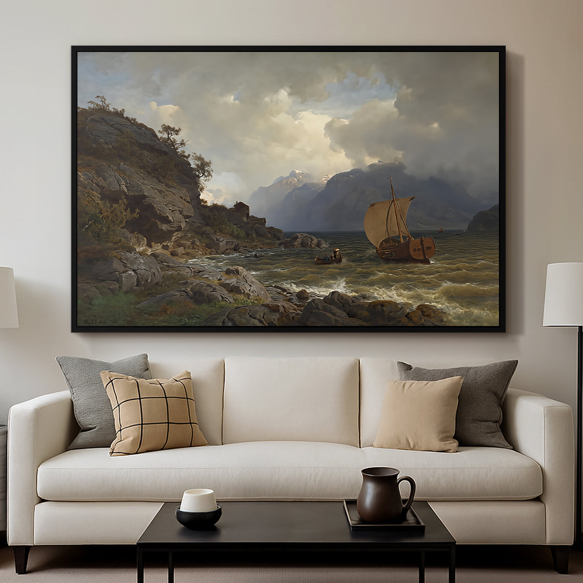 From the Western Coast of Norway, 1862 - Floater Framed Canvas Print