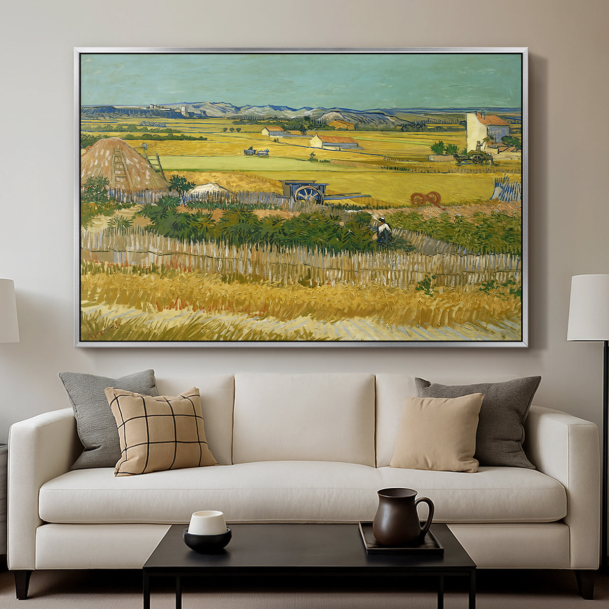 The Harvest, 1888 - Floater Framed Canvas Print