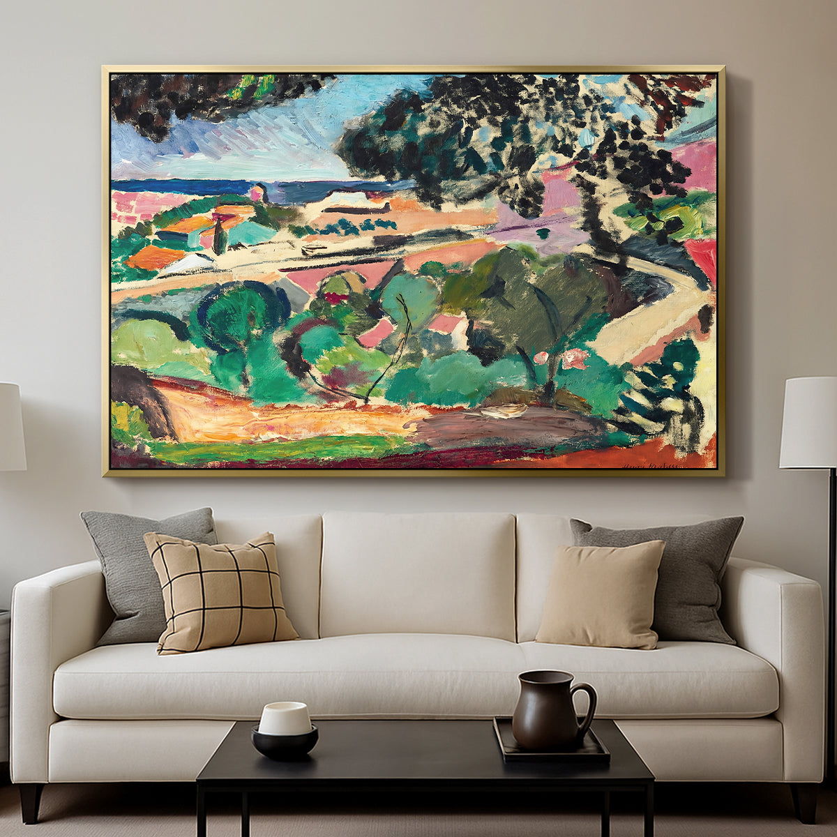 Landscape at Collioure, 1907 - Floater Framed Canvas Print