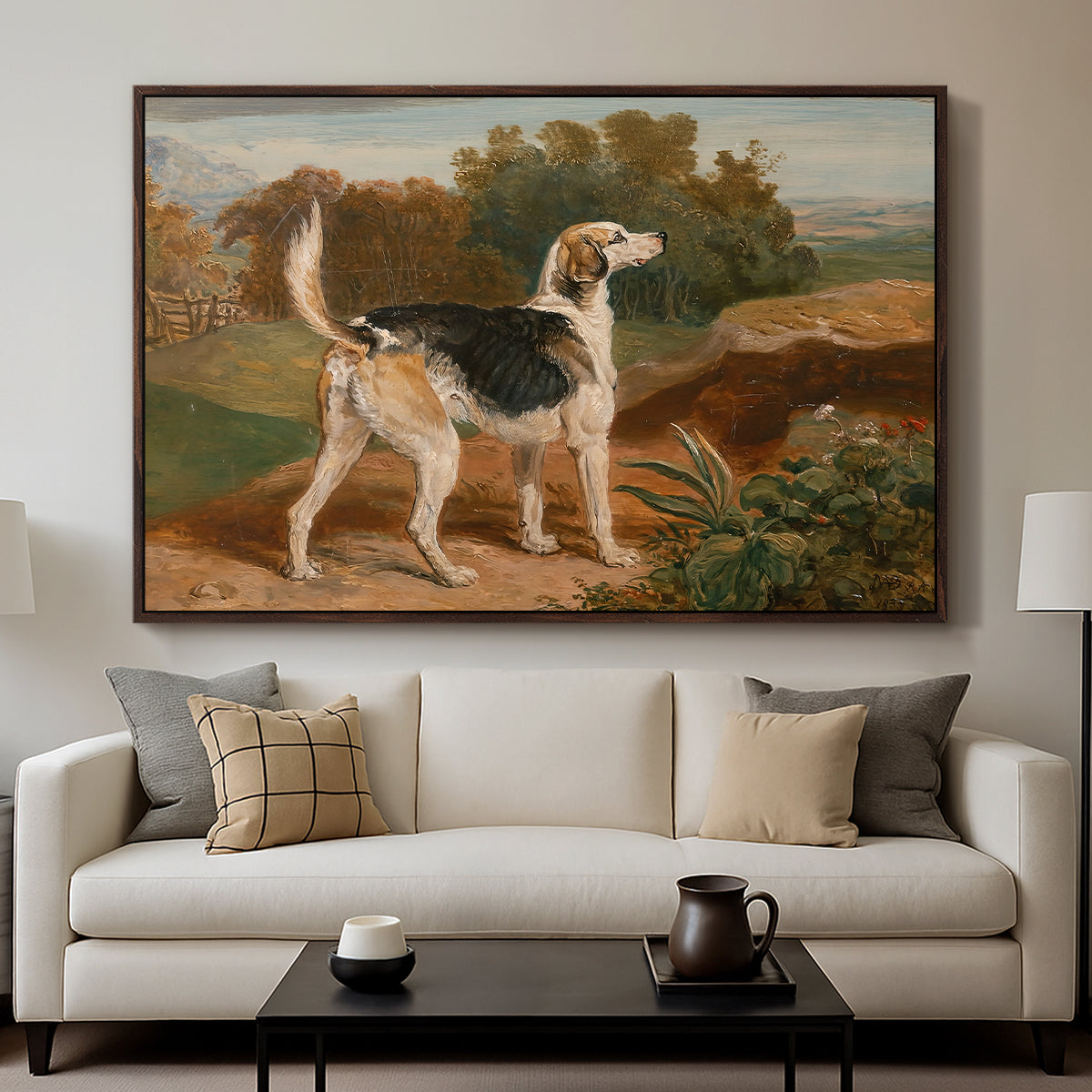 Ravager, One of the Lambton Hounds, 1835 - Floater Framed Canvas Print