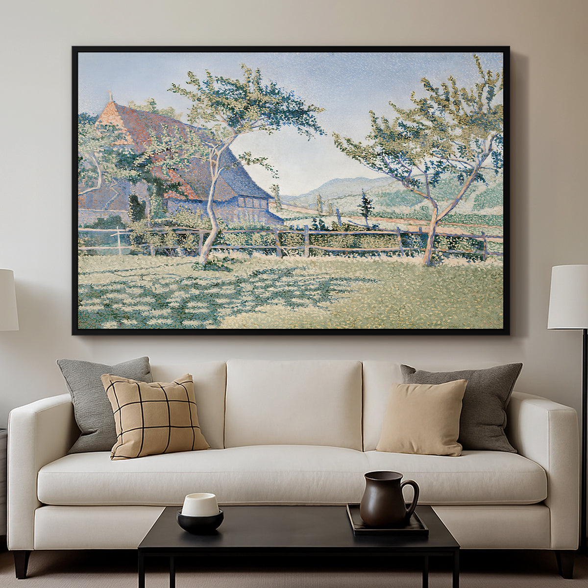 Comblat-le-Château, the Meadow, Opus 161, 1887 - Floater Framed Canvas Print