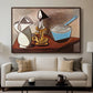 Jug, Candle, and Enamel Pan, 1950 - Floater Framed Canvas Print