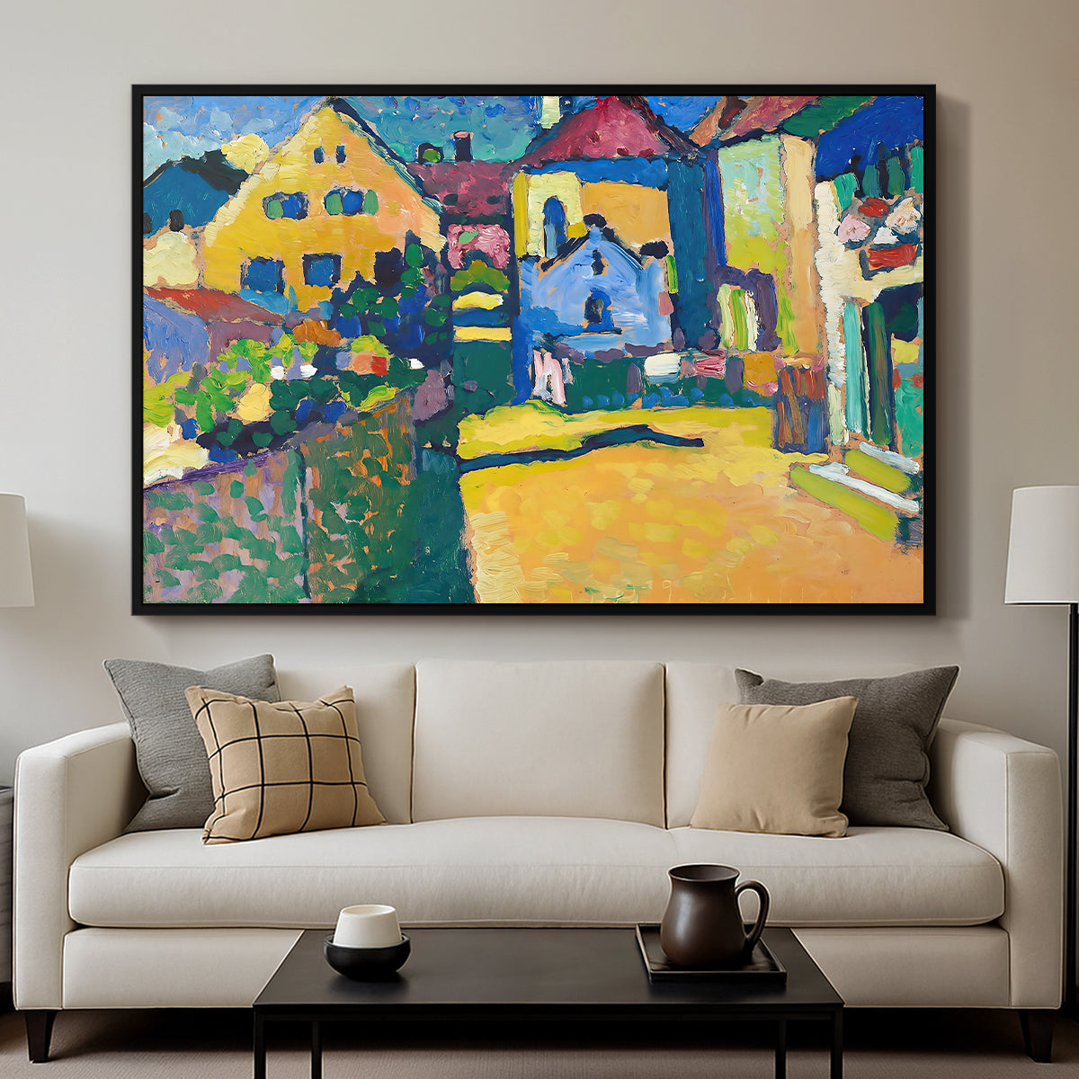 Green Lane in Murnau, 1909 - Floater Framed Canvas Print