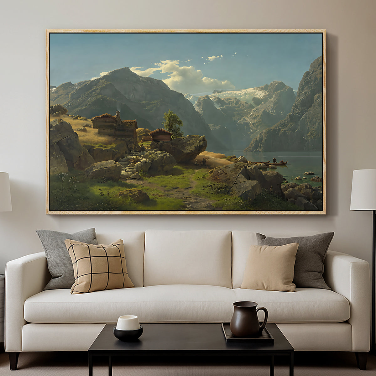 Balestrand, 1848 - Floater Framed Canvas Print