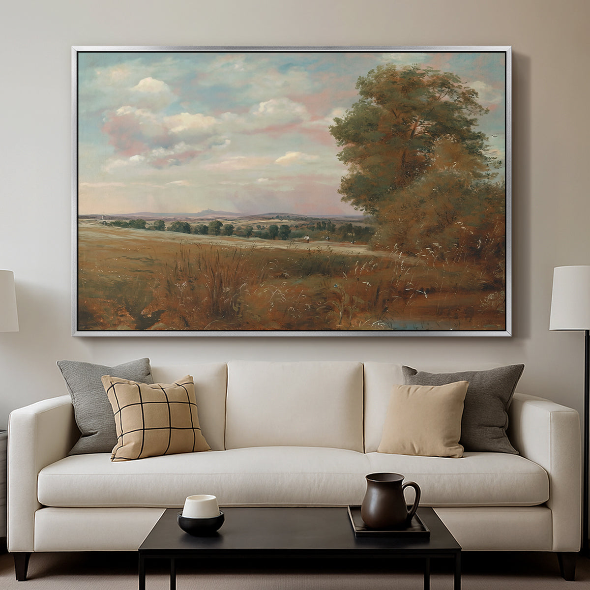 Landscape at Hampstead, with Harrow in the Distance, c. 1849-1855 - Floater Framed Canvas Print