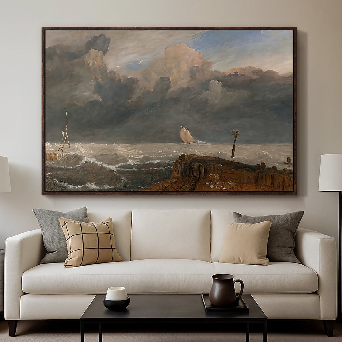 Port Ruysdael, 1827 - Floater Framed Canvas Print
