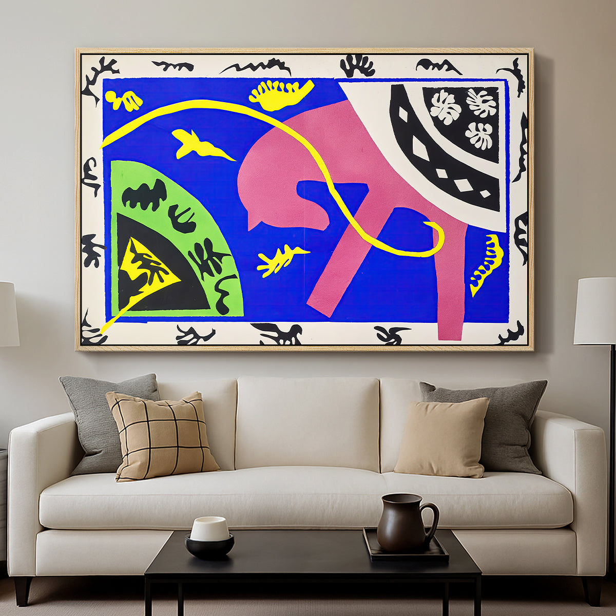 The Horse, the Rider and the Clown, from Jazz, 1947 - Floater Framed Canvas Print