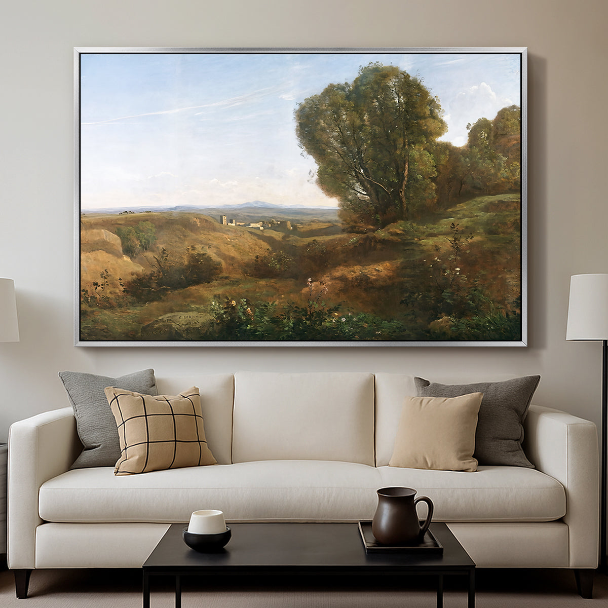 Souvenir of Roquemaure in the Gard, c. 1853 - Floater Framed Canvas Print