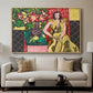 Seated Woman with a Vase of Amaryllis, 1941 - Floater Framed Canvas Print