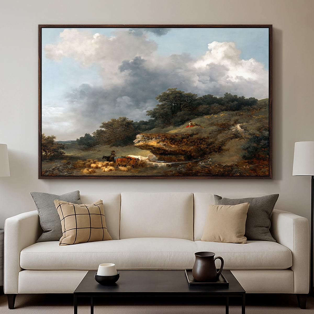 The Watering Place, c. 1765 - Floater Framed Canvas Print