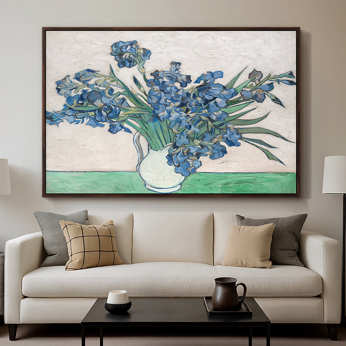 Irises, 1890 - Floater Framed Canvas Print