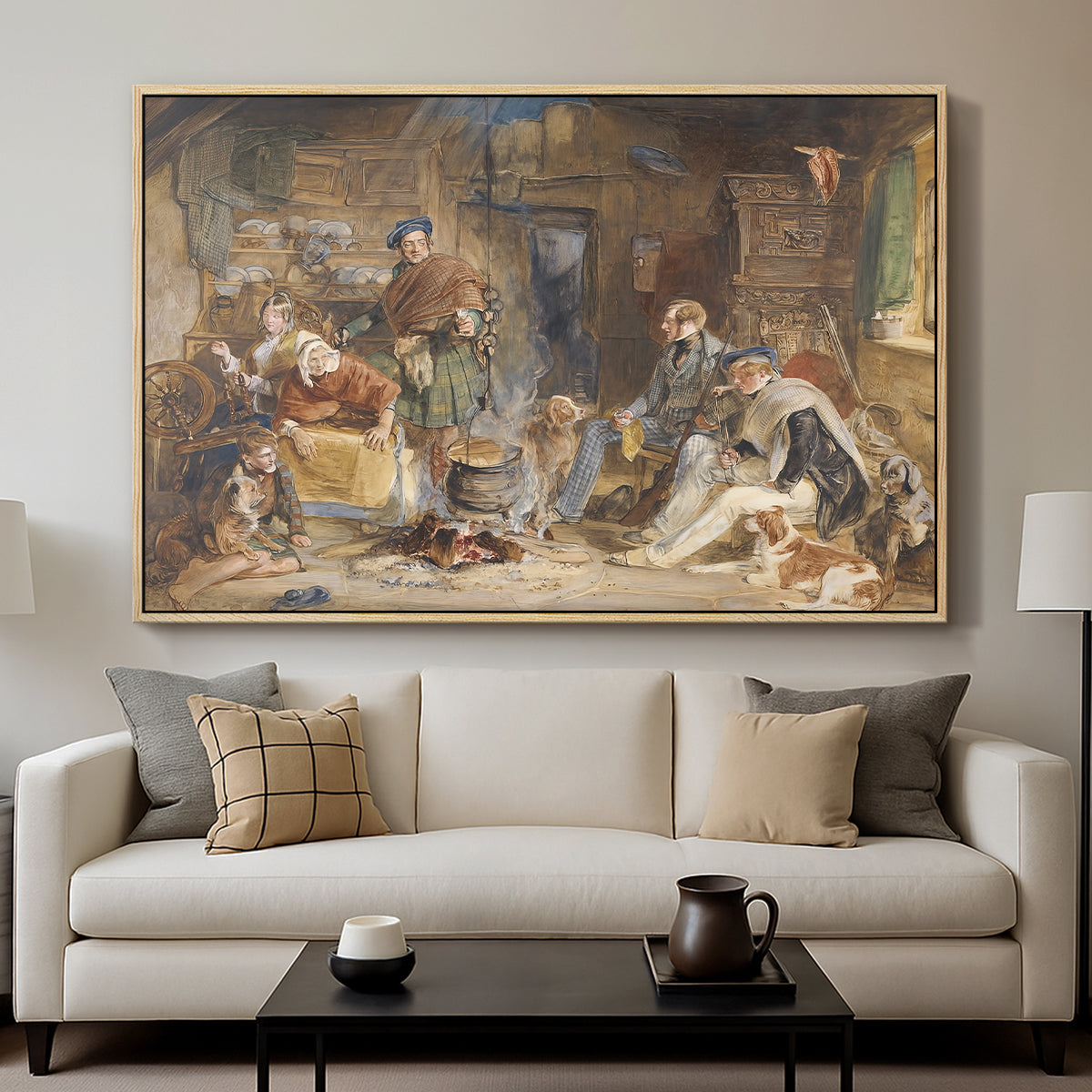 Highland Hospitality, 1832 - Floater Framed Canvas Print