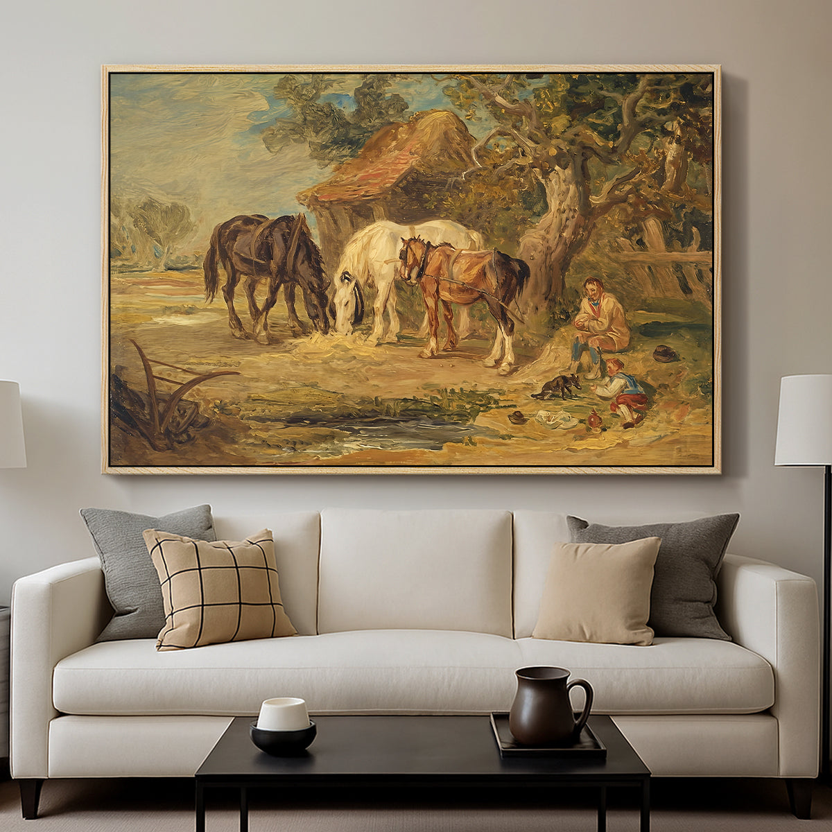 The Midday Meal, 1835 - Floater Framed Canvas Print