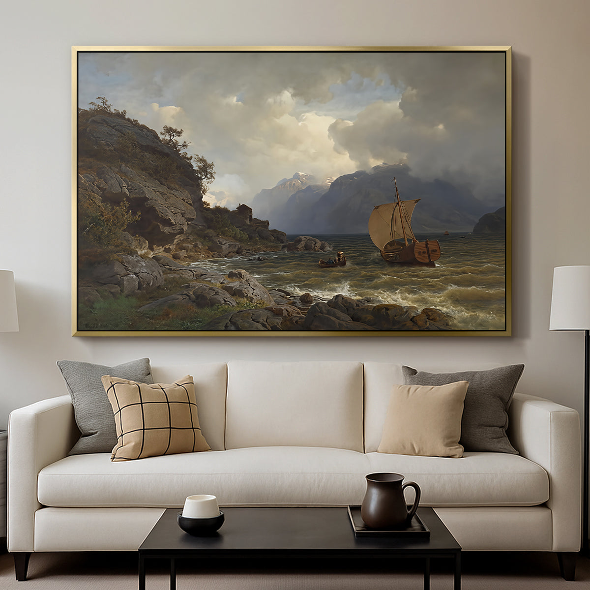 From the Western Coast of Norway, 1862 - Floater Framed Canvas Print