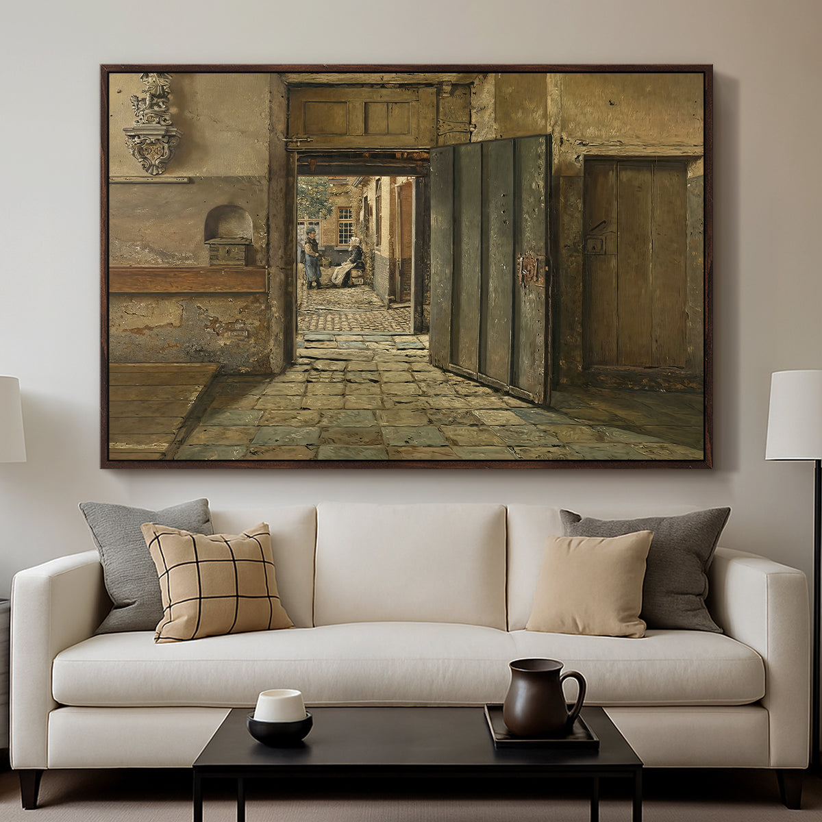 The Conversation, 1884 - Floater Framed Canvas Print