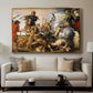 The Wolf and Fox Hunt, c. 1616 - Floater Framed Canvas Print