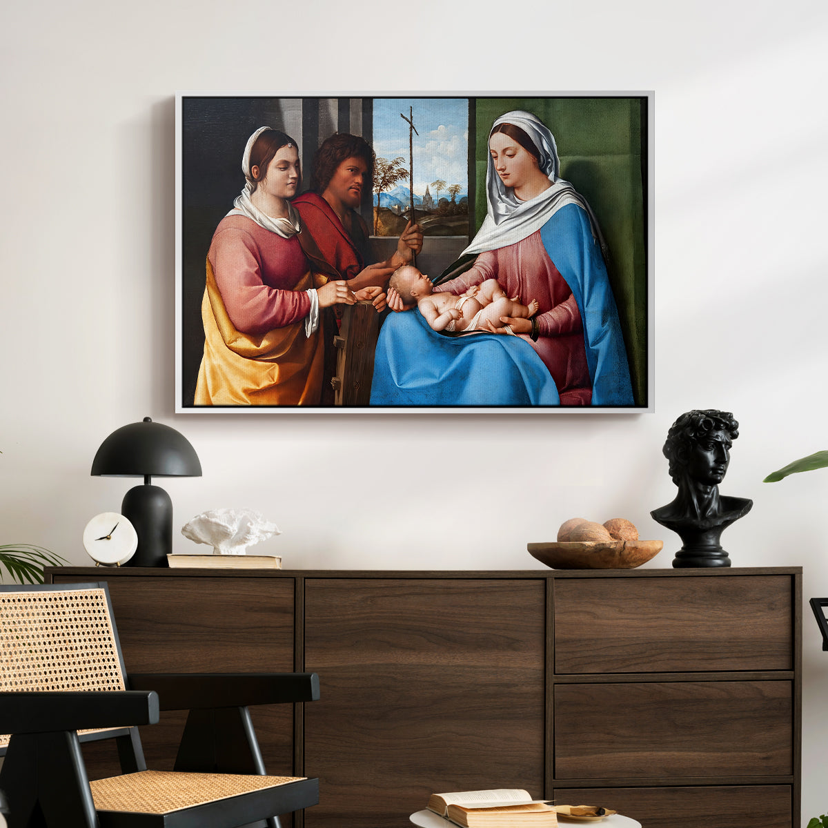 Sacred Conversation, c. 1505 - Floater Framed Canvas Print