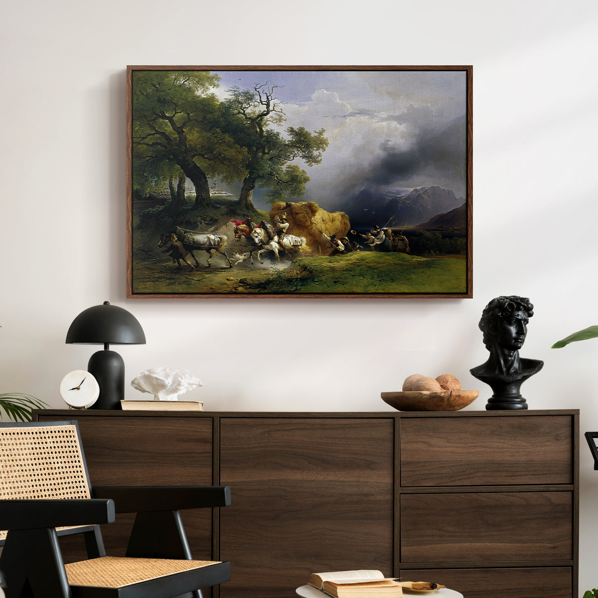 The Harvest Wagon (Der Heuwagen), c. 1850 - Floater Framed Canvas Print