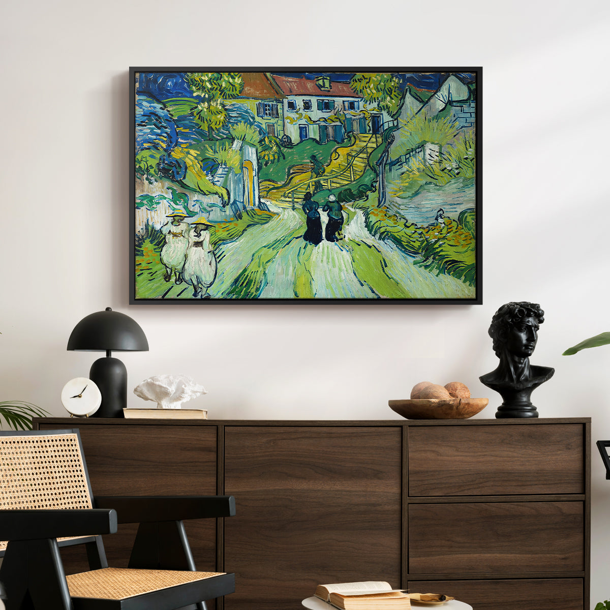 Stairway at Auvers, 1890 - Floater Framed Canvas Print