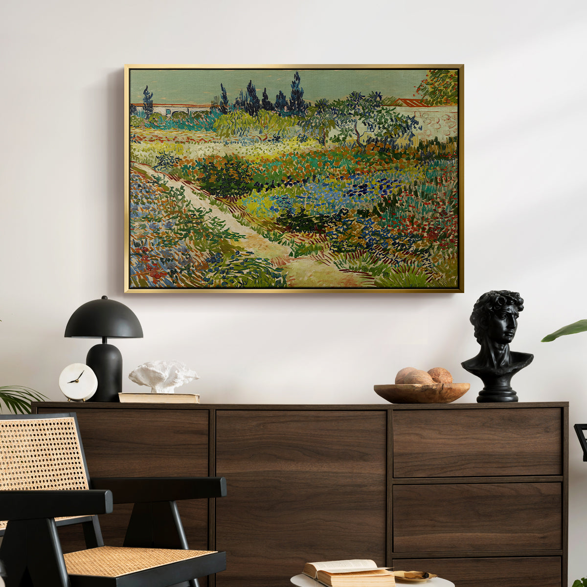 Garden at Arles, 1888 - Floater Framed Canvas Print