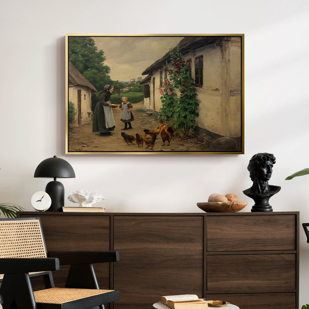 Visit to Grandmother, 1914 - Floater Framed Canvas Print
