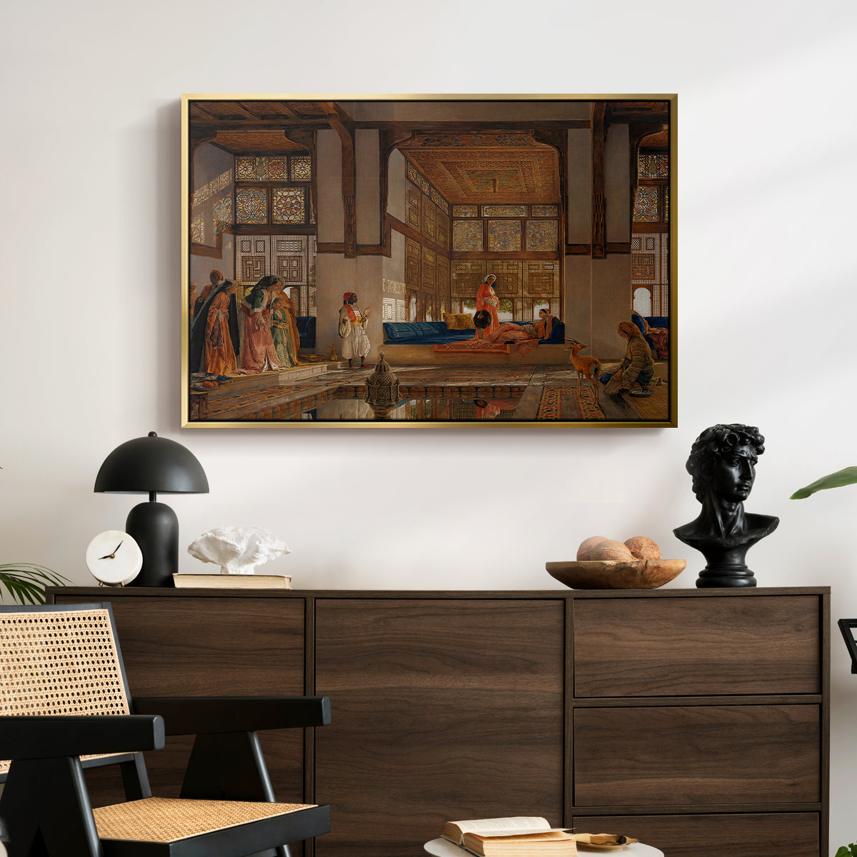 A Lady Receiving Visitors (The Reception), 1873 - Floater Framed Canvas Print