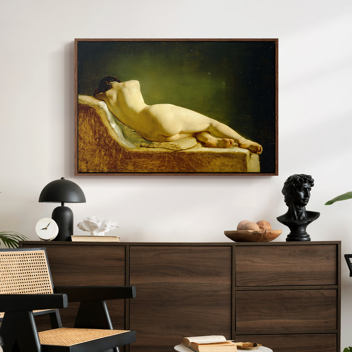 Reclining Nude (Liggende model), 1833 - Floater Framed Canvas Print