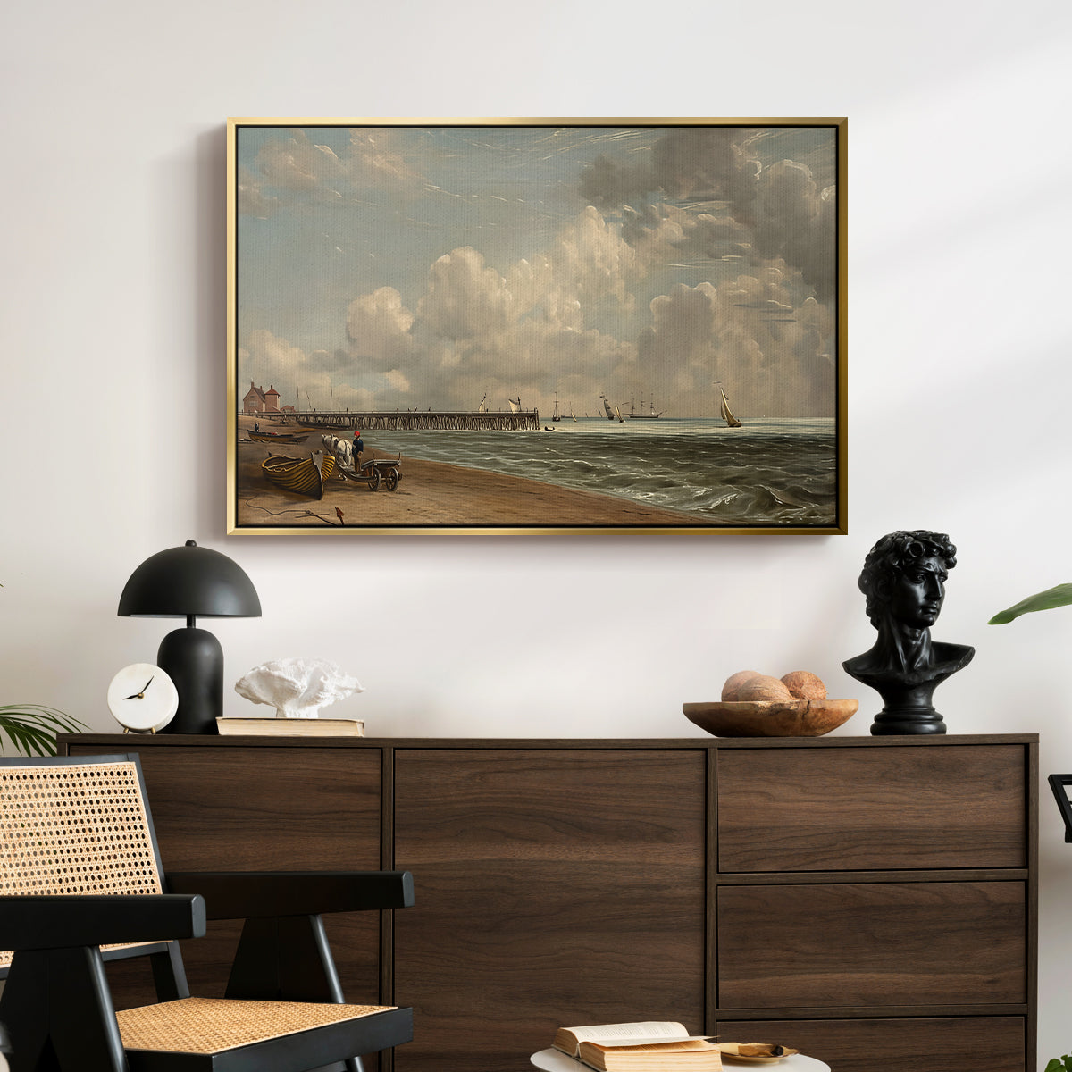 Yarmouth Jetty, 1822 - Floater Framed Canvas Print