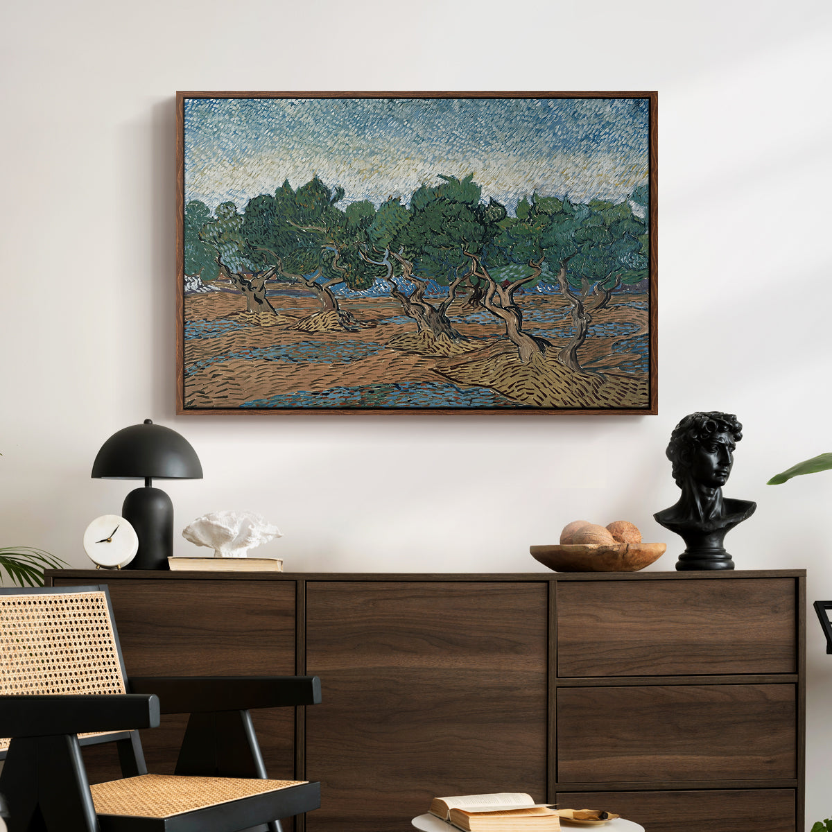 Olive Trees, 1889 - Floater Framed Canvas Print