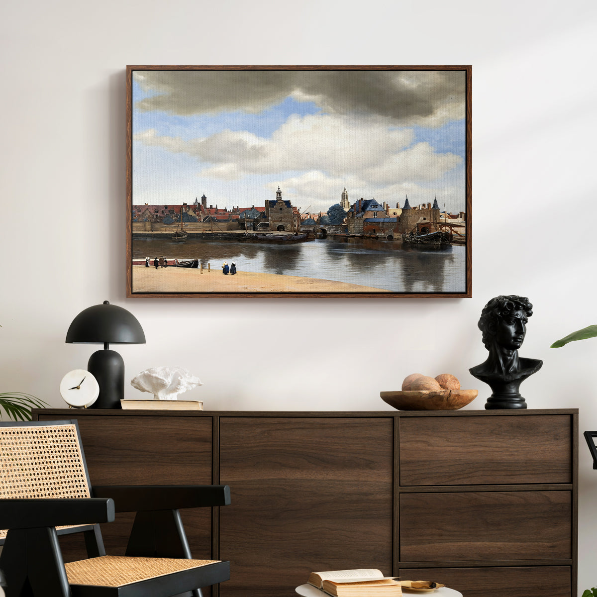 View of Delft, c. 1660-1661 - Floater Framed Canvas Print