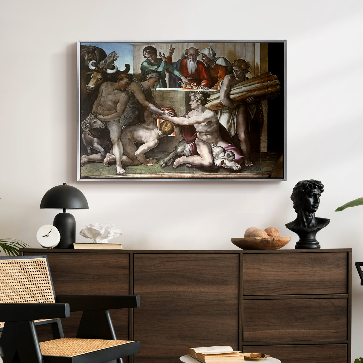 The Sacrifice of Noah (Sistine Chapel), 1509 - Floater Framed Canvas Print