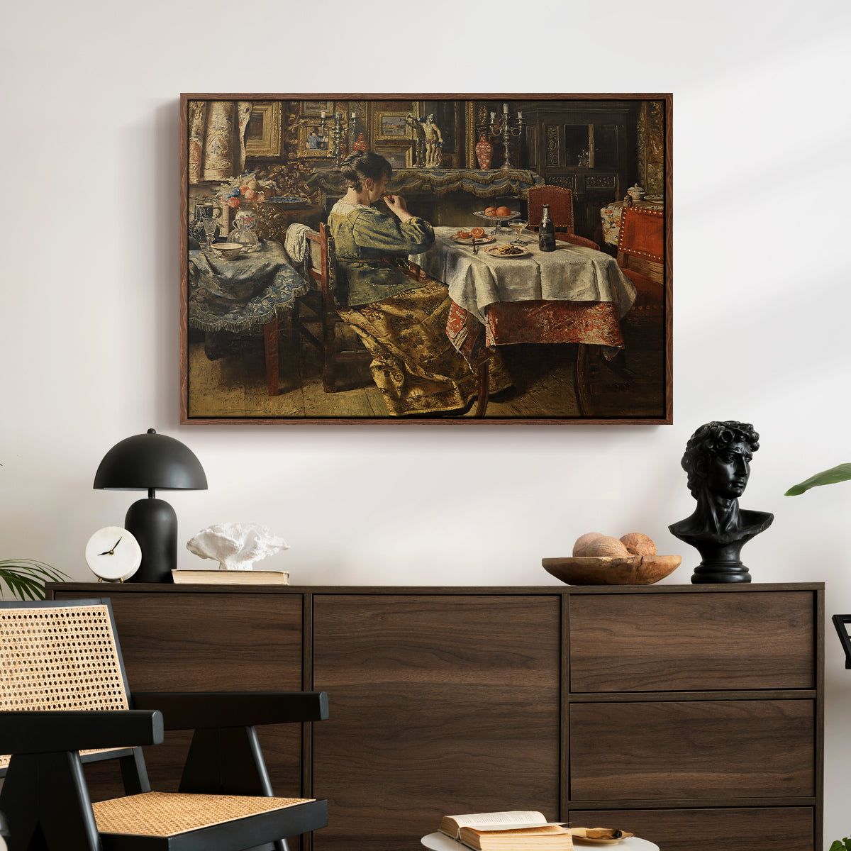 The Meal (De maaltijd), c. 1885 - Floater Framed Canvas Print