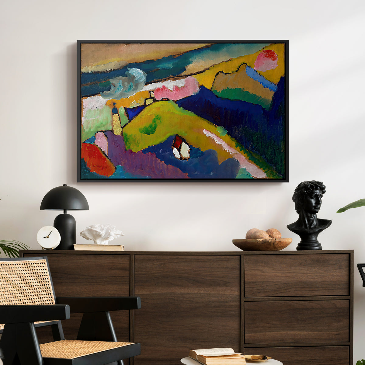 Murnau Mountain Landscape with Church, 1910 - Floater Framed Canvas Print