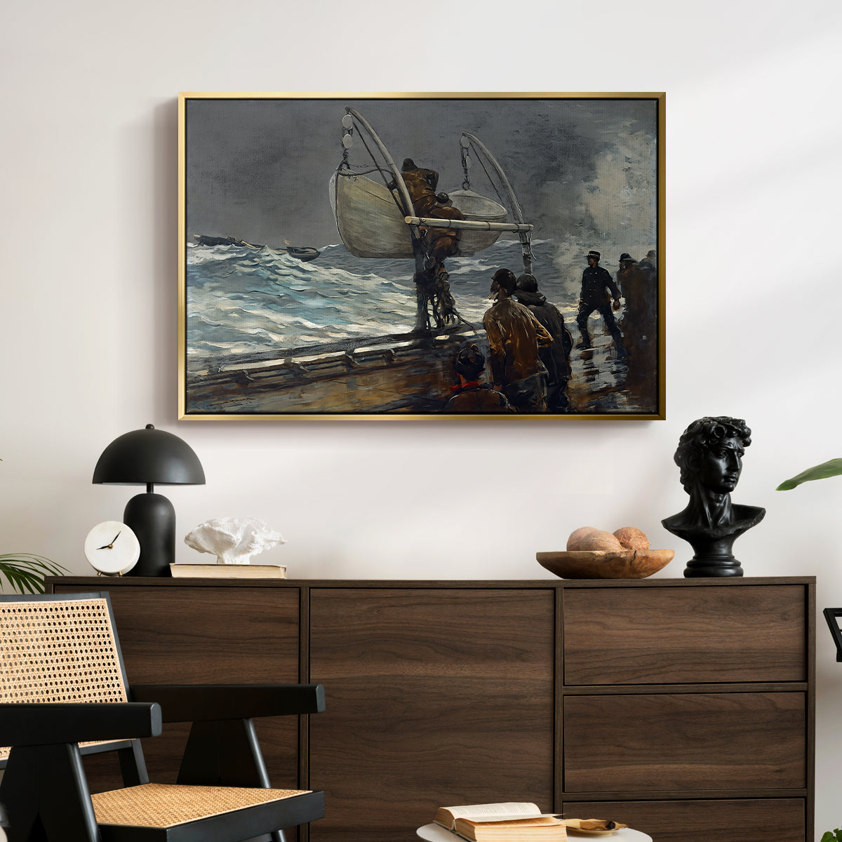 The Signal of Distress, c. 1896 - Floater Framed Canvas Print