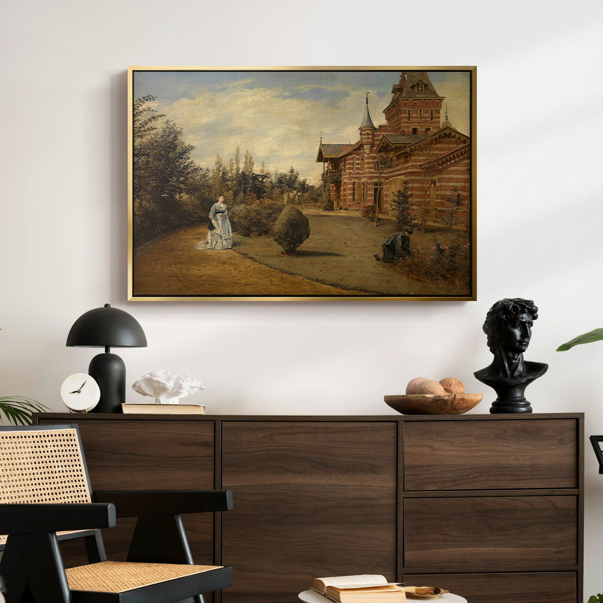 The Country House of Gustave Coûteaux, 1871 - Floater Framed Canvas Print