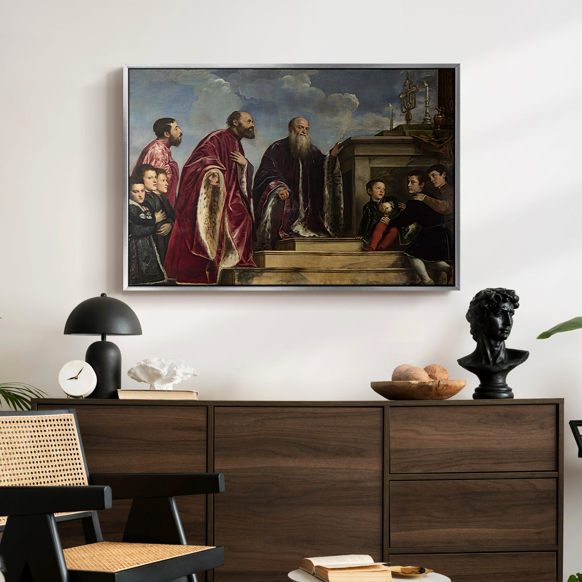 The Vendramin Family Venerating a Relic of the True Cross, c. 1540-1545 - Floater Framed Canvas Print