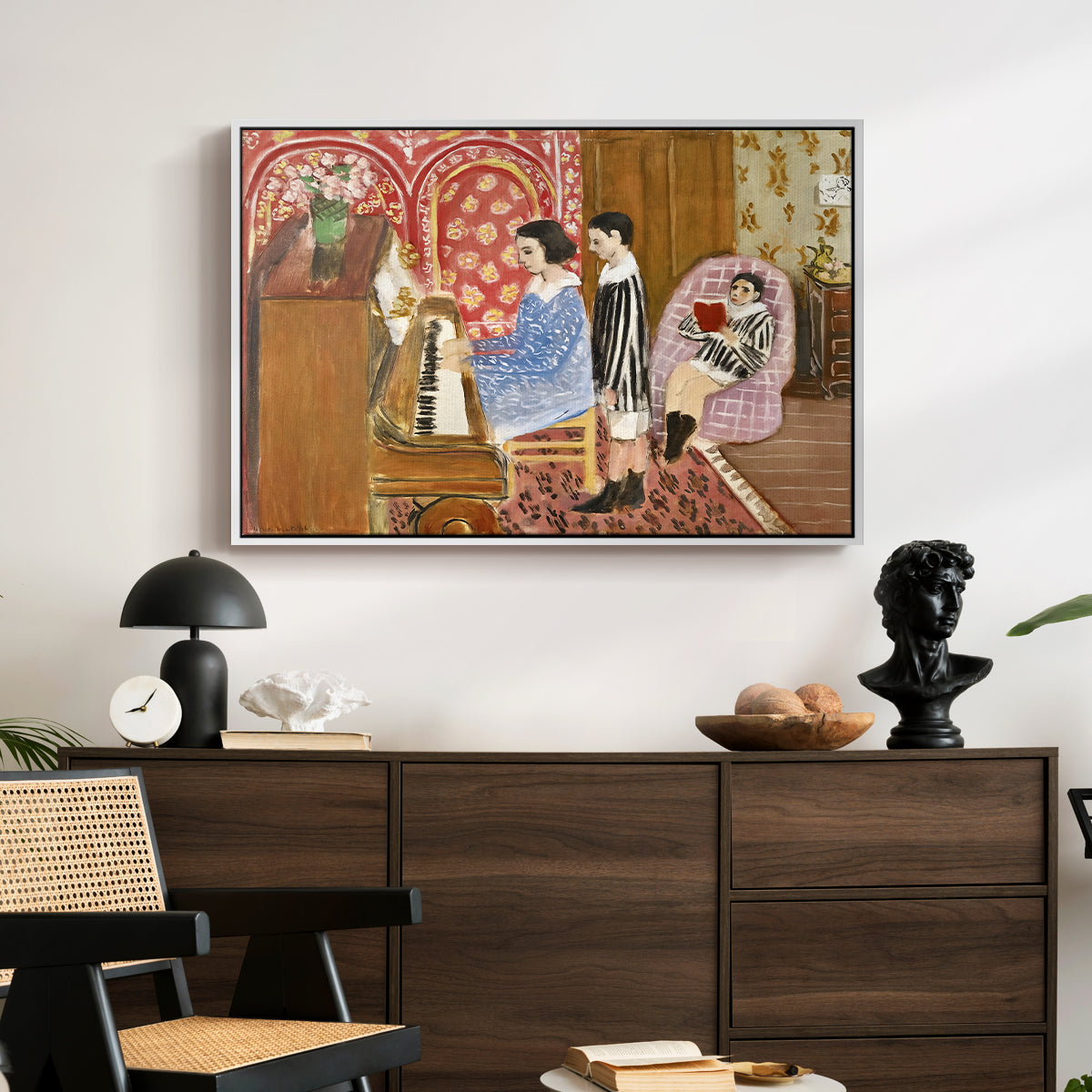 The Piano Lesson, 1923 - Floater Framed Canvas Print