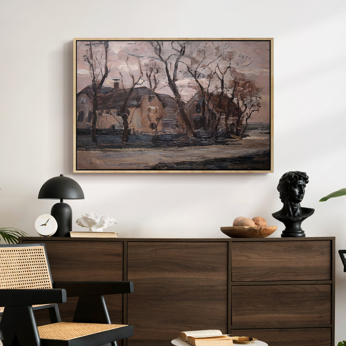 Farm near Duivendrecht in the Evening, c. 1905 - Floater Framed Canvas Print