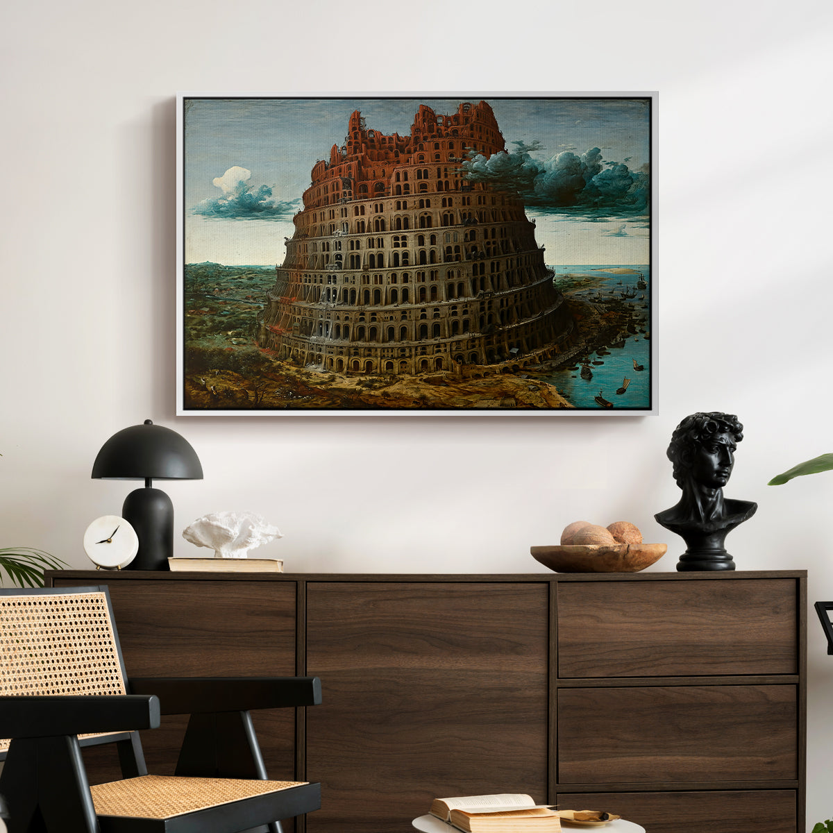 The Tower of Babel, c. 1568 - Floater Framed Canvas Print